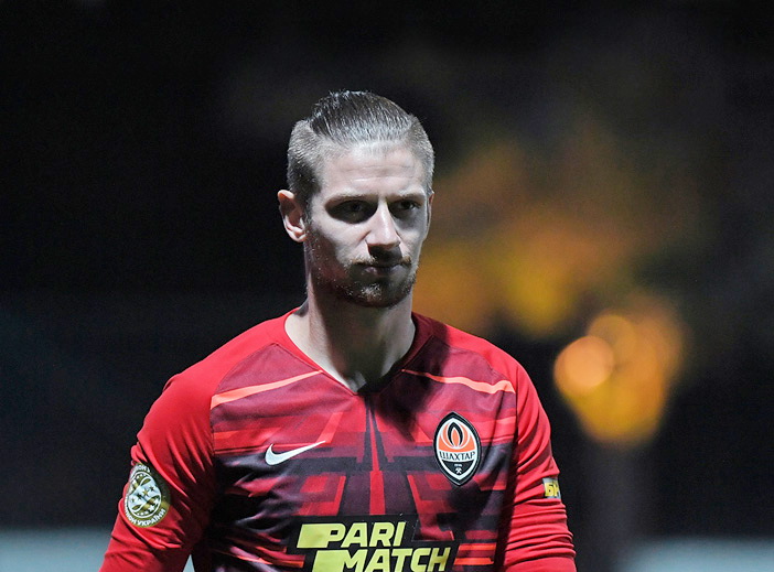 Yevhen Hrytsenko during a pre-season friendly for Shakhtar Donetsk in January 2021.