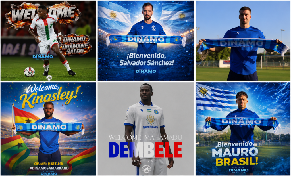 Dinamo Samarkand's six foreign signings announced ahead of the 2026 season.