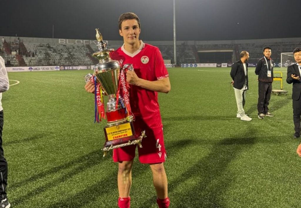 Александр Мухин после победы сборной Таджикистана U-23 на турнире Tri-Nation Championship в Индии.